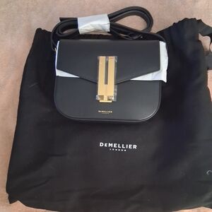 DeMellier Elegant Black Crossbody with Gold Detail